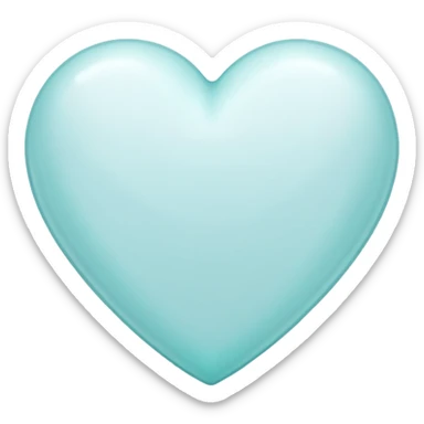 white heart with a soft teal glow sticker