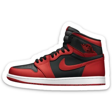 Black and red Jordan 1 single shoe sticker