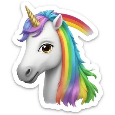 rainbow with unicorn sticker