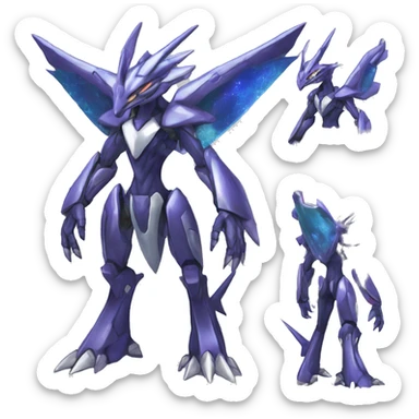  Cool Edgy Shiny Godly Ethereal Digimon-Genesect-Dialga-Reptile full body sticker