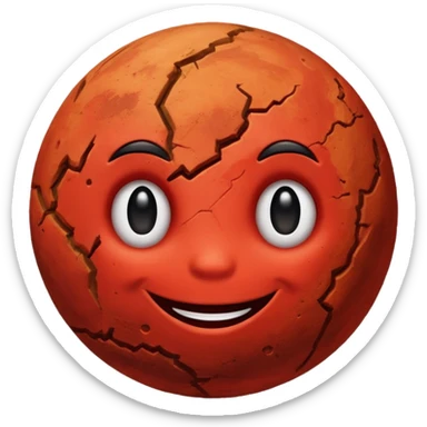 Mars planet smiley  sticker