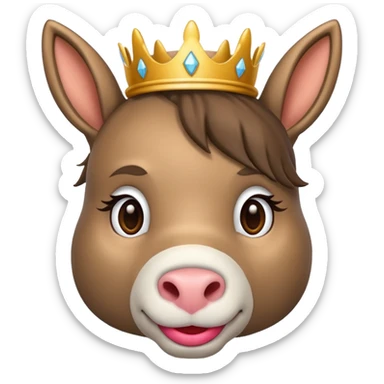 A donkey with princess lips sticker