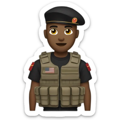 Marine corps rapper with microphone and bulletproof vest sticker
