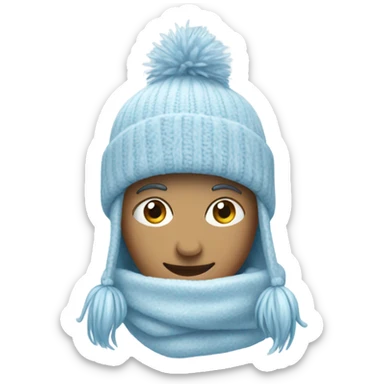 winter hat pale blue  sticker