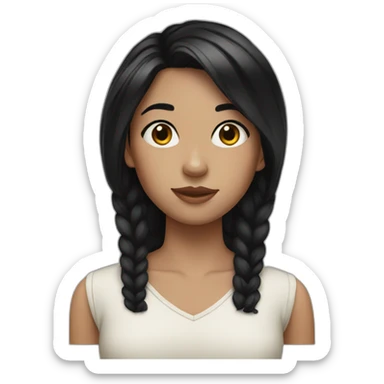 girl with black hair and freckles sticker