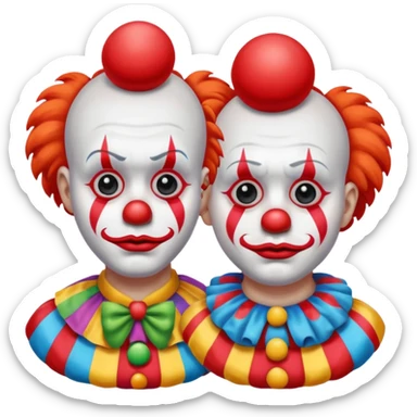 clowns with sad 😢 face without tears along with some body sticker