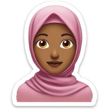 woman muslim in a pink scarf with brown eyes sticker