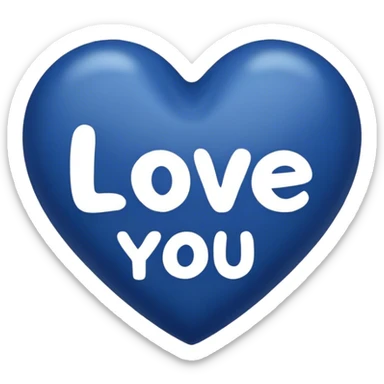 Dark Blue heart either the words I Love You Ryan sticker