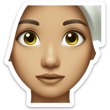 Dark Brown hair girl green eyes sticker