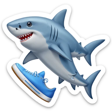 Shark with blue shoes  sticker