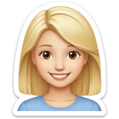 smiling girl with blonde hair sticker