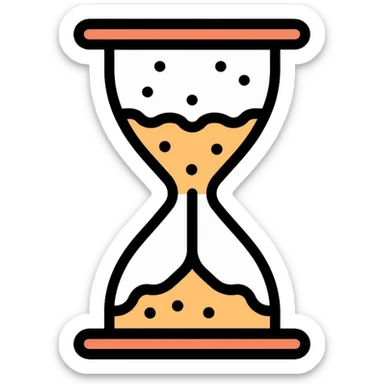 hourglass with flowing sand sticker