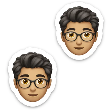 Young Pakistani glasses boy with haircut like short sides and a slightly longer top sticker