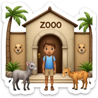 entrada de un zoo y que vean animales  sticker