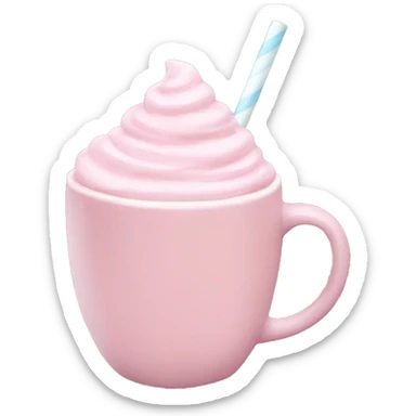 Aesthetic light pink hot chocolate sticker