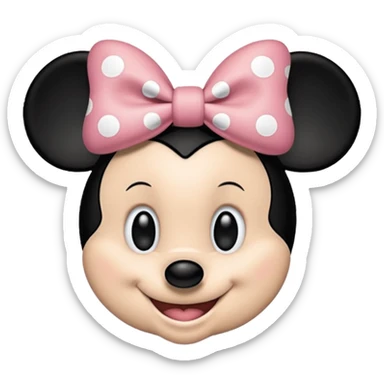 minnie mouse black and white outline sticker