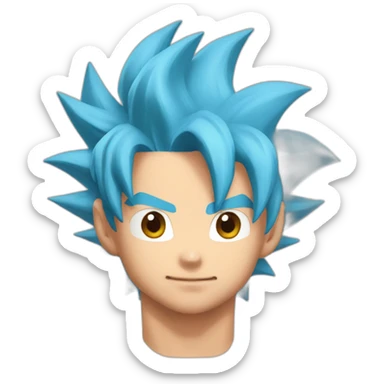 Goku blue colour hair upper body sticker