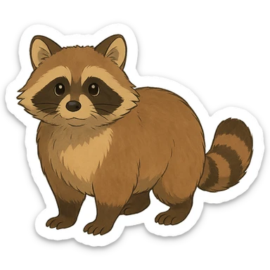 ghibli style raccoon sticker