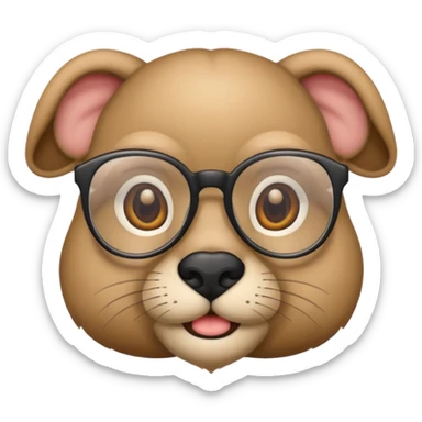 animal wtih glasses sticker