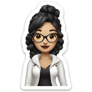 beatiful panda-woman in stylish outfit  sticker