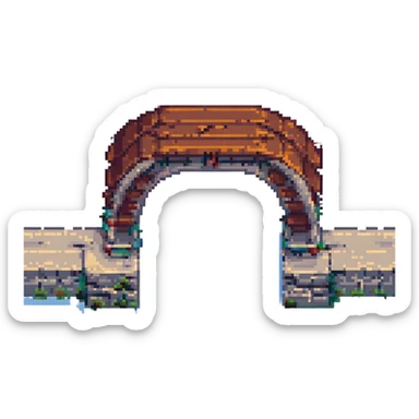 a bridge in pixel art style sticker