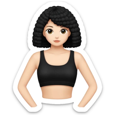 super realistic isolated black cashmere crop top sticker