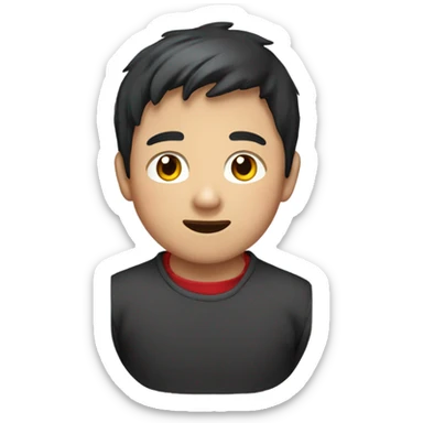 Asian boy with red gloves on his hands sticker