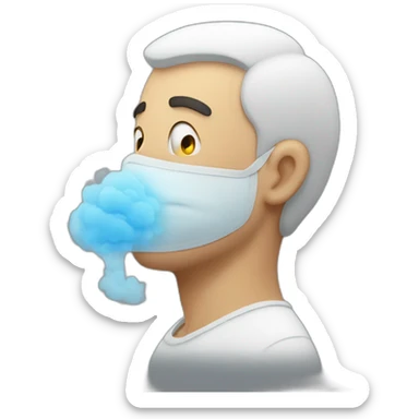 man breathe air sticker