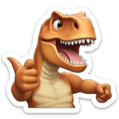 Tyrannosaurus thumbs up sticker