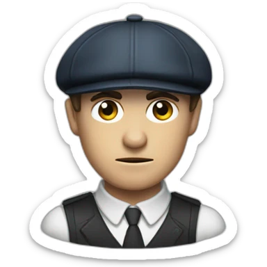 Angry Tommy Shelby with newsboy cap sticker