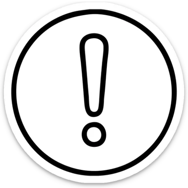 warning emoji yellow circle with exclamation mark simple style sticker