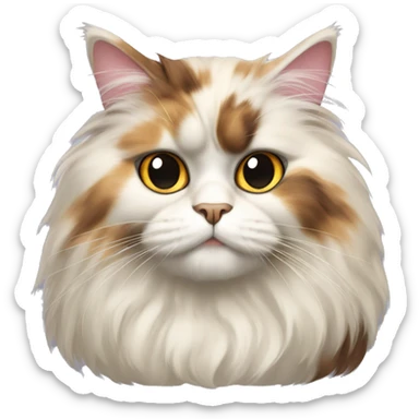 Fluffy persian calico cat sticker
