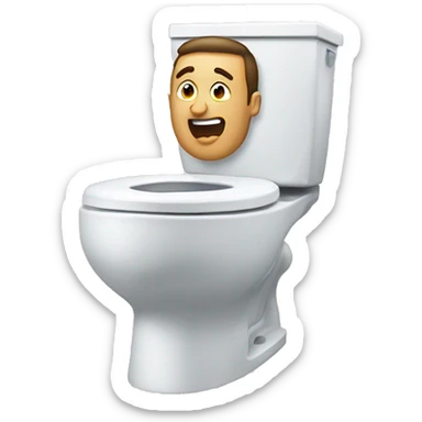 Toilet with man coming out  sticker