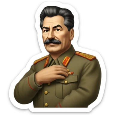 joseph stalin holds his hand up sticker