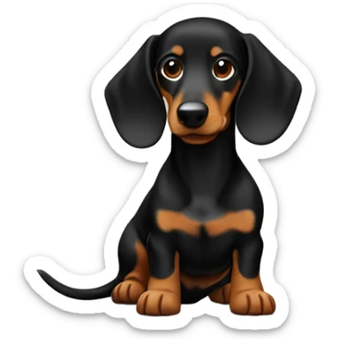 Dog kibble with a black an tan dachshund sticker