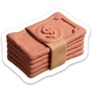 claymation style pink bundle of cash sticker