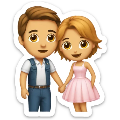 Pelirroja pareja beso sticker