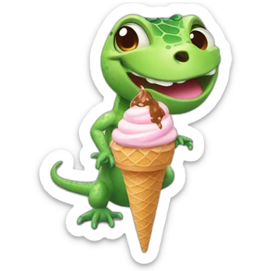 little lizard with ice cream sticker