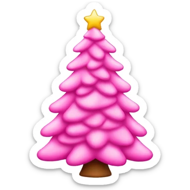 Pink Christmas tree sticker