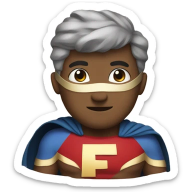 Super hero with F on chest  sticker