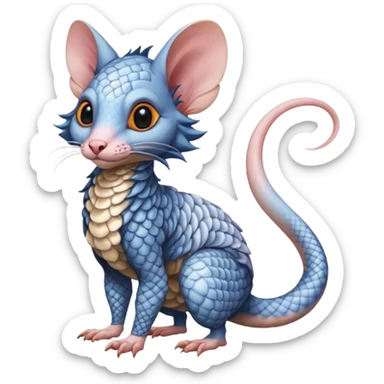 Flurry furry scaly Koi-possum-sphynx-mouse-sergal-fusion-animal-hybrid-creature  sticker