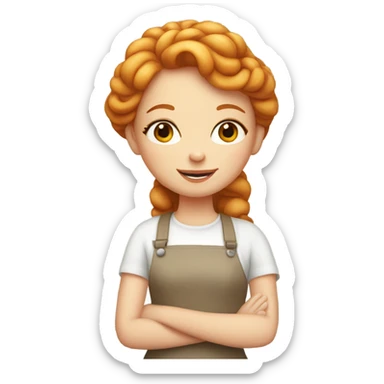 Cute ginger girl bakery  sticker
