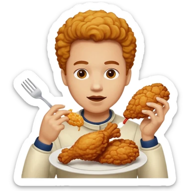 Fried chicken eating  sticker