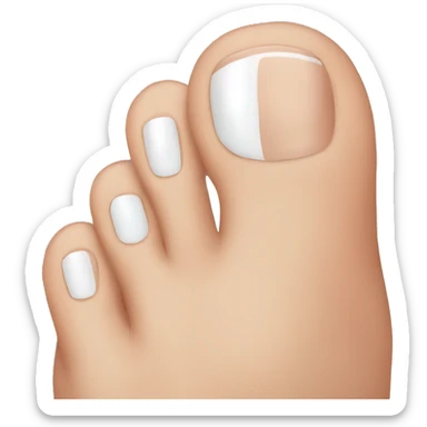 White toe nails  sticker