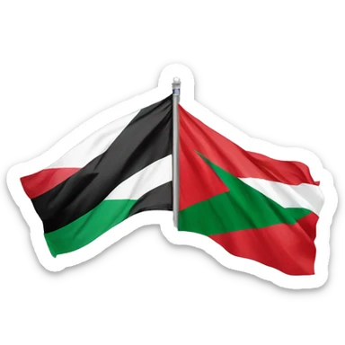 Palestine flag next to Morocco flag sticker