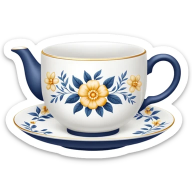 Good luck tea cup sticker