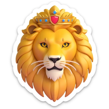 Augustus lion sigil with golden mane sticker