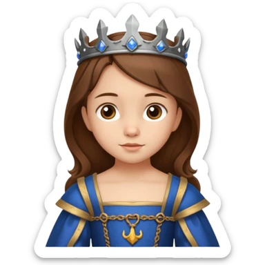 Petite fille brune à la peau blanche de 8 ans à l'époque du Moyen âge. sticker