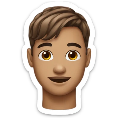 French crop mid fade Brown Hair emoji sticker