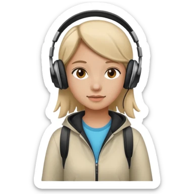 girl walking with musiz sticker